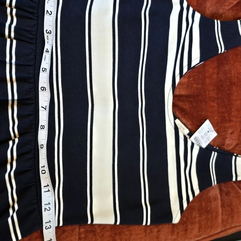 J  Crew NWT Dress Black and White Stripe Sleeveless Button Back Mini XS - Picture 8 of 10